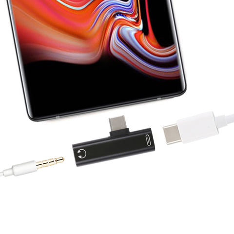 Adattatore per ascolto e ricarica da USB-C/Type-C maschio a USB-C/Type-C femmina da 3,5 mm