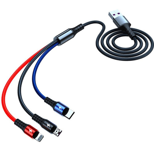 3 in 1 Fast Charging USB Cable - 1.2m for All Devices