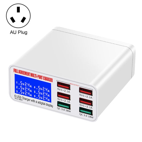 Chargeur USB intelligent multifonction 6 en 1 avec écran numérique WLX-896+ (prise AU), WLX-896+ (prise UE), WLX-896+ (prise UK), WLX-896+ (prise US)