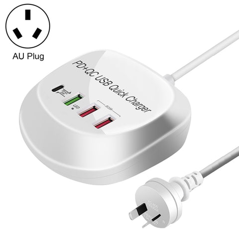 Chargeur USB rapide intelligent multifonction 4 en 1 WLX-T3P PD + QC, prise AU WLX-T3P, prise UE WLX-T3P, prise UK WLX-T3P, prise US WLX-T3P