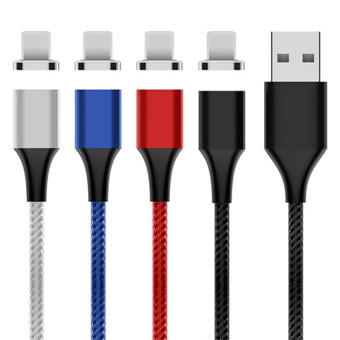 Câble de données magnétique intégré en nylon M11 5A par USB à 8 broches, longueur de câble: 2 m, 8 broches