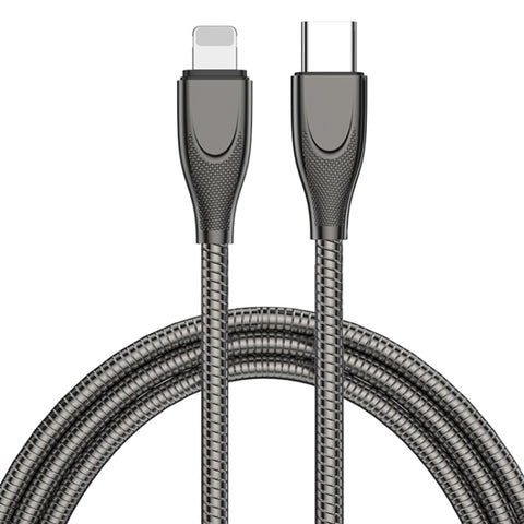ADC-009 Cavo dati di ricarica rapida con tubo in lega di zinco da USB-C/Tipo-C a 8 pin, lunghezza cavo: 1 m, USB-C / Type-C to 8 Pin