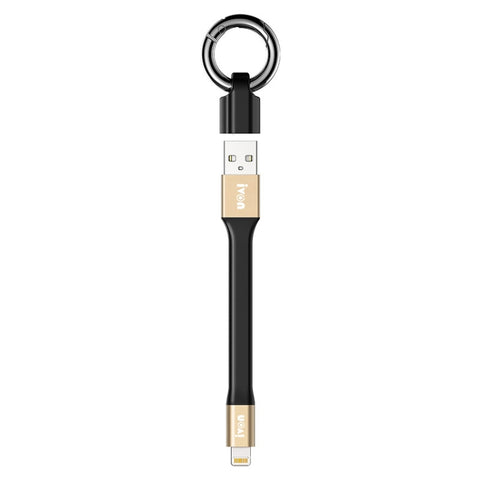 Ivon CA90 Câble de données portable USB à 8 broches de 2,4 A avec anneau, longueur: 14,5 cm, 8 broches
