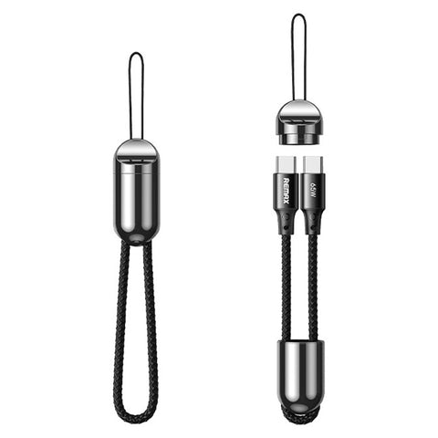 Câble de données portable avec cordon REMAX RC-140a série Thor de 65 W USB-C/Type-C vers USB-C/Type-C, longueur de câble : 1,2 m, USB-C/Type-C vers USB-C/Type-C
