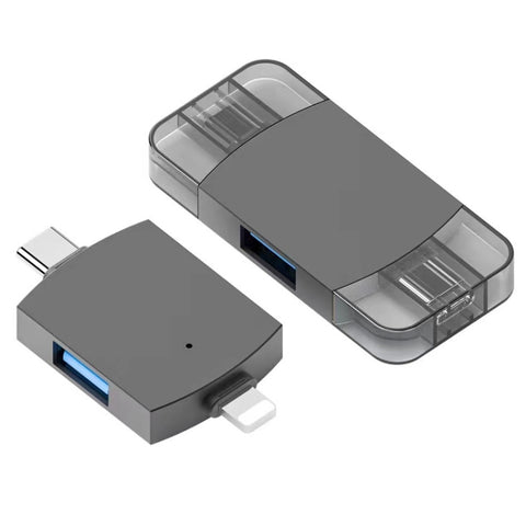 USB 2.0 2 in 1 + USB 3.0 femmina a 8 pin + adattatore OTG USB-C/Type-C maschio, USB 2.0 + USB 3.0 femmina a 8 pin + USB-C / Type-C maschio