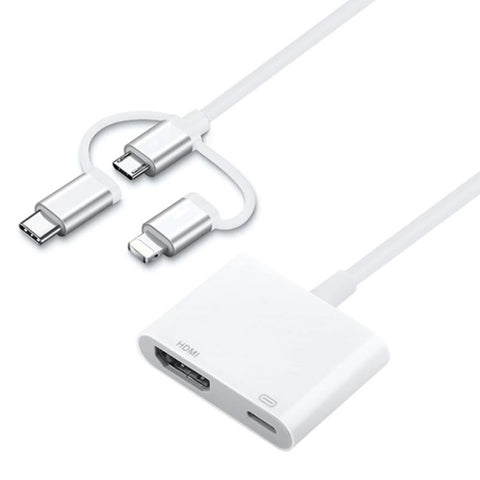 A18 Pro 3 in 1 8 pin + tipo C + adattatore da micro USB a HDMI + AV digitale a 8 pin
