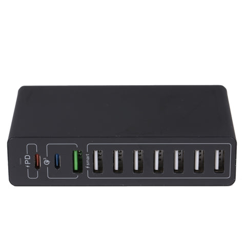 MFT-03Q Caricatore rapido intelligente USB 10 in 1 QC3.0 da 65 W, presa europea, spina EU