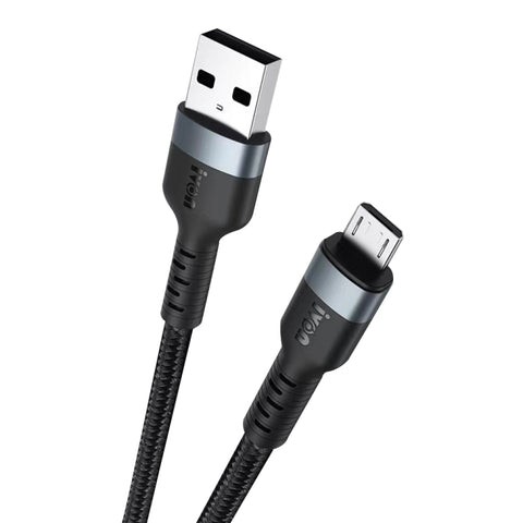 Ivon CA88 12W 2.4A Câble de données USB et Micro USB intégré en nylon pour prise rapide, Longueur de câble: 1 m, Micro USB
