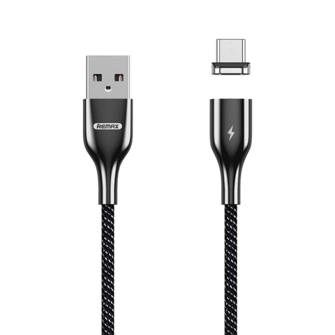 REMAX RC-158m 3A Interface USB vers Micro USB Ricarica + Transmission Attrazione magneta Cavo données intrecciato en polyester bicolore, Longueur cavo: 1 m, Micro USB