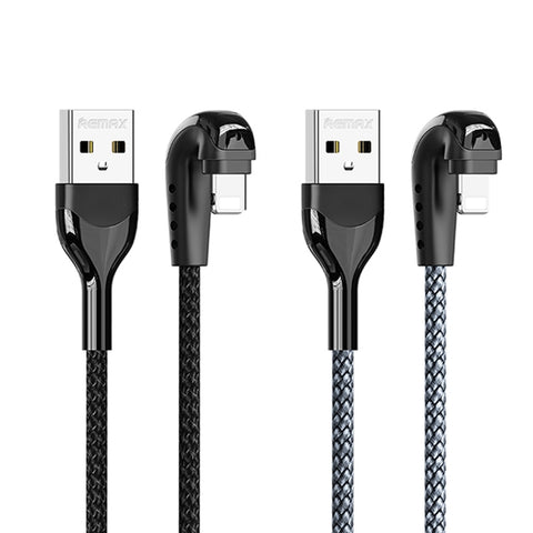 REMAX RC-177i Heymanba II Câble de données de jeu intégré dans la chaîne de zinc USB à 8 broches, connecteur à 180 degrés, 2,1 A, longueur de câble: 1 m, RC-177i