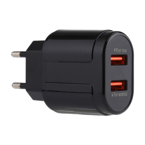Chargeur de voyage avec double port USB LZ-022 5V 2.4A, colonne européenne