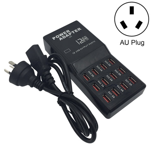 Chargeur intelligent de table W-858, 12A, 12 portes USB, pour station d'accueil rapide AC100-240V, prise AU, AU