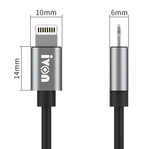 Câble de données rapide IVO CA73 2.4A Type-C / USB-C, longueur : 2 m, Type-C