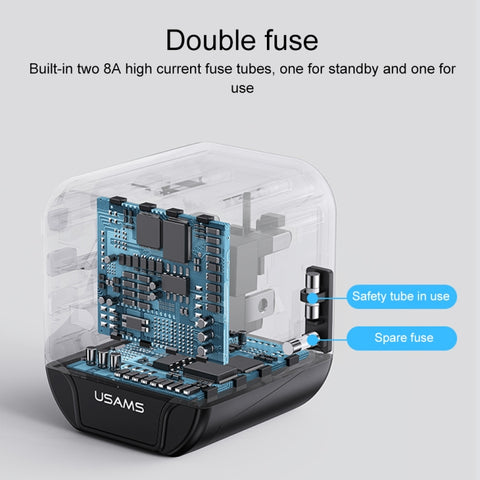 Batterie de voyage universelle multi-épines USAMS US-CC173 T55 12W, US-CC173 T55