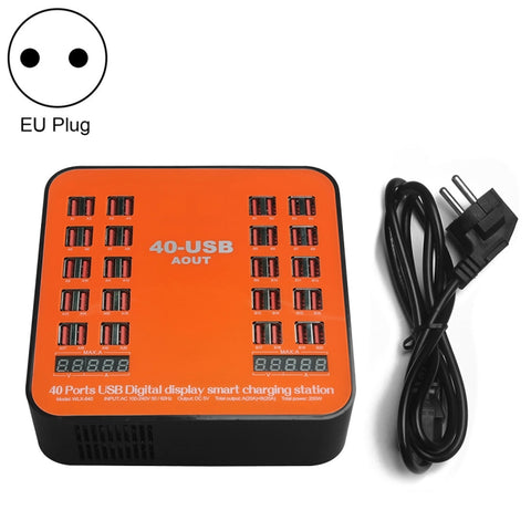 WLX-840 Station de numérisation intelligente avec affichage numérique USB de 200 W 40 portes AC100-240 V, colonne UE (noir + orange), prise UE
