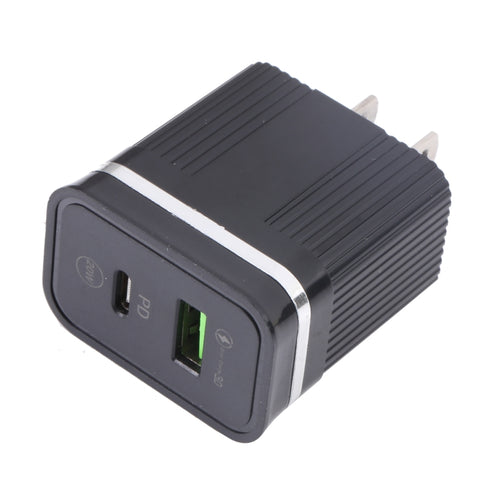 46-A2C2 Caricabatterie rapido multifunzione USB PD da 20 W + QC3.0, presa americana, spina USA