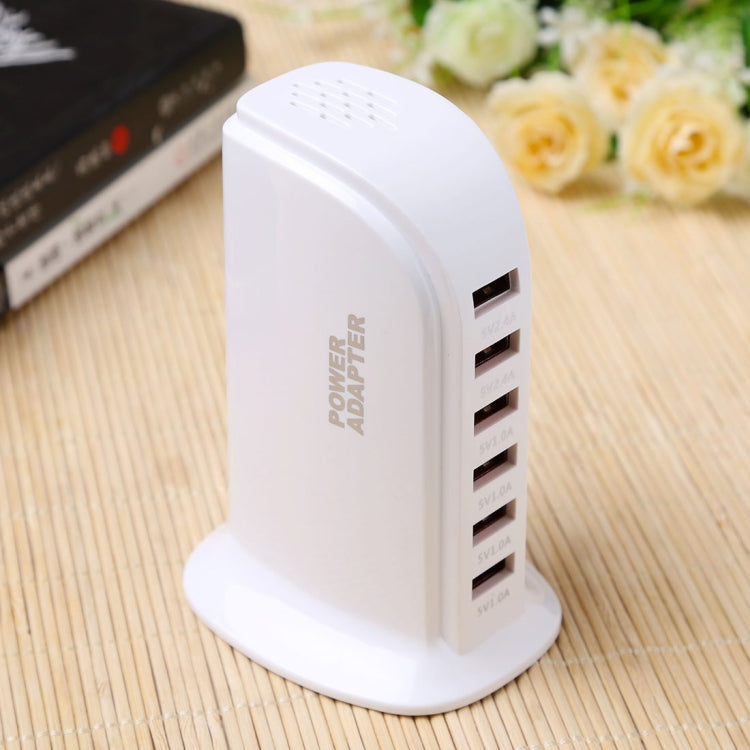 30W 6-Port USB Fast Charging Dock - Smart Charger AC100-240V