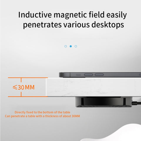 Chargeur magnétique hermétique sans fil à longue distance T16 de 10 W par bureau avec spessore de 30 mm, T16
