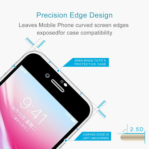 Per iPhone 8 Plus 0,26 mm 9H Durezza superficiale 2,5D Pellicola per schermo in vetro temperato serigrafato a schermo intero antideflagrante, For iPhone 8 Plus(Silk-screen 1 PC)