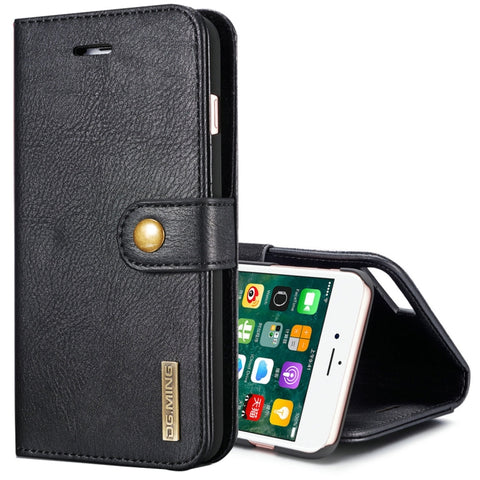 DG.MING per iPhone 8 Plus e iPhone 7 Plus Custodia protettiva magnetica rimovibile con texture Crazy Horse a vibrazione orizzontale con supporto, slot per carte e portafoglio, iPhone 8P & 7P