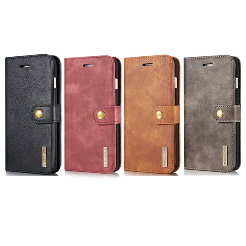 DG.MING per iPhone 8 Plus e iPhone 7 Plus Custodia protettiva magnetica rimovibile con texture Crazy Horse a vibrazione orizzontale con supporto, slot per carte e portafoglio, iPhone 8P & 7P