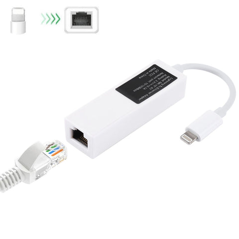 NK107A1 Adaptateur réseau LAN Ethernet à 8 broches vers RJ45 par série iPhone / iPad, longueur totale: 16 cm