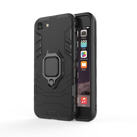 Custodia protettiva antiurto in PC + TPU per iPhone 8 Plus e 7 Plus, con supporto ad anello magnetico, For 8P & 7P