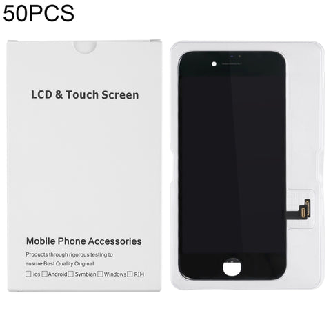 Boîte d'emballage blanche en carton de 50 pièces pour écran LCD et numérique iPhone 8 Plus / 7 Plus assemblage complet, i8 Plus / i7 Plus Boîte d'emballage