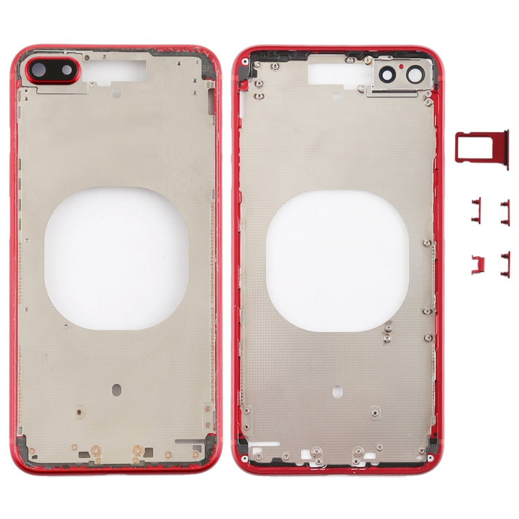 Transparent Battery Back Cover with Camera Lens Frame & SIM Card Tray & Side Keys for iPhone 8 Plus, For iPhone 8 Plus (Transparent Back)               ...