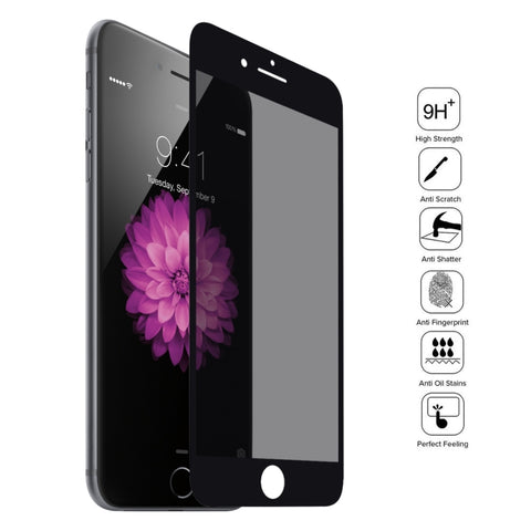 Pellicola in vetro temperato anti-peep 9H 6D per iPhone 7 Plus, Per iPhone 7 Plus(Nero), Per iPhone 7 Plus(Bianco)