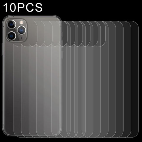 Per iPhone 11 Pro 10 pezzi 9H 2.5D Mezzo schermo Trasparente Pellicola in vetro temperato per telefono cellulare Pellicola posteriore, Per iPhone 11 Pro (10 PCS)
