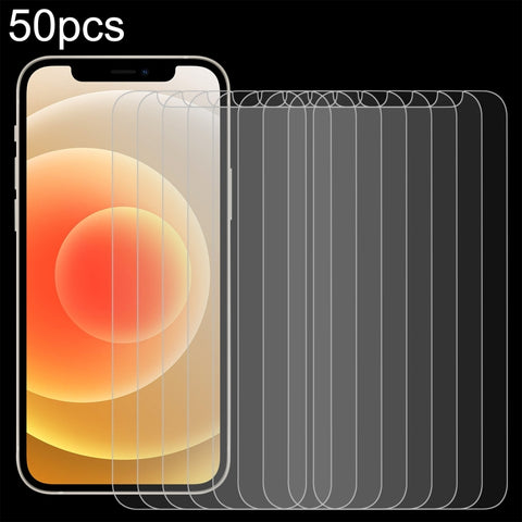 Per iPhone 12/12 Pro 50 pezzi 0,26 mm 9H 2,5D Pellicola in vetro temperato (a fessura), For iPhone 12 / 12 Pro