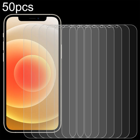 Per iPhone 12/12 Pro 50 pezzi 0,26 mm 9H 2,5D Pellicola in vetro temperato (foro aperto), For iPhone 12 / 12 Pro