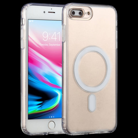 Per iPhone 7 Plus / 8 Plus Custodia Magsafe Semplice Anello magnetico Custodia antiurto in cristallo trasparente acrilico all-inclusive per PC + TPU, For iPhone 7 Plus