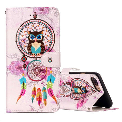Per iPhone 8 Plus e 7 Plus Custodia in pelle con chiusura orizzontale in rilievo con supporto, slot per carte, portafoglio e cornice per foto, For iPhone 8 Plus & 7 Plus, For 8P & 7P