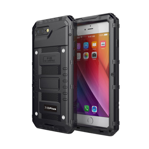 Custodia in lega di zinco antiurto antipolvere impermeabile + custodia in silicone per iPhone 8 Plus e 7 Plus, iPhone 8 Plus & 7 Plus