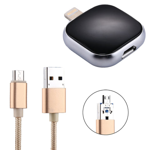Unità flash flash multifunzione RQW-18S a 8 pin e 32 GB con cavo USB/da micro USB a micro USB, RQW-18S Nero