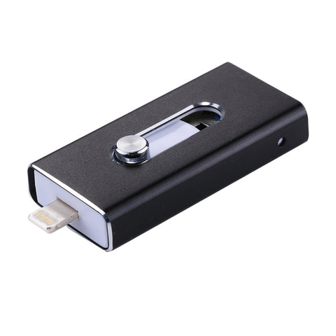 RQW-02 Unità flash USB 2.0 e 8 pin e micro USB 3 in 1 da 32 GB, RQW-02 Nero