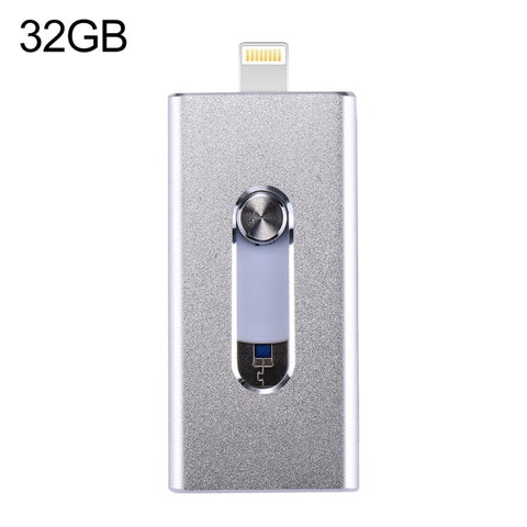 RQW-02 Unità flash USB 2.0 e 8 pin e micro USB 3 in 1 da 32 GB, RQW-02 Silver