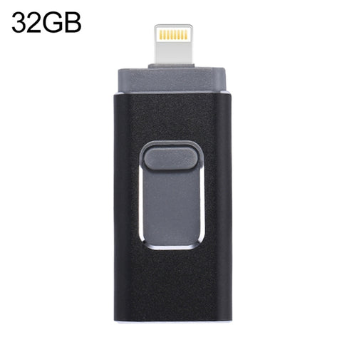 easyflash RQW-01B Chiavetta USB 3 in 1 USB 2.0 e 8 pin e Micro USB da 32 GB, RQW-01B Black