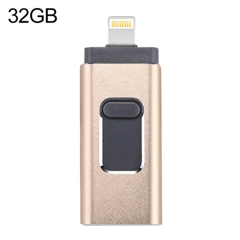 easyflash RQW-01B Chiavetta USB 3 in 1 USB 2.0 e 8 pin e Micro USB da 32 GB, RQW-01B Gold