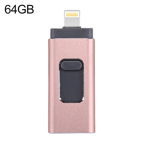 easyflash RQW-01B Chiavetta USB 2.0 3 in 1 e 8 pin e micro USB da 64 GB, RQW-01B Oro rosa