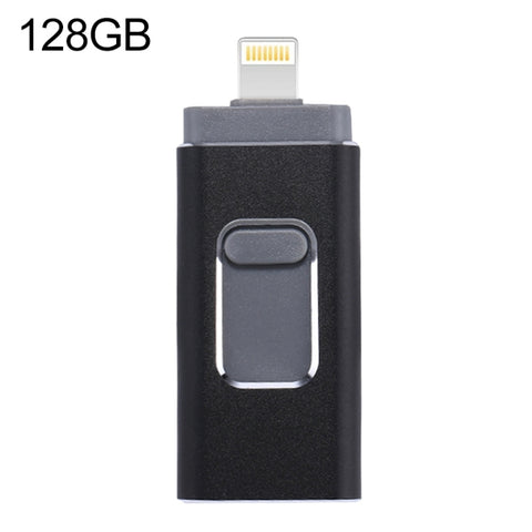 easyflash RQW-01B Chiavetta USB 3 in 1 USB 2.0 e 8 pin e Micro USB da 128 GB, RQW-01B Black