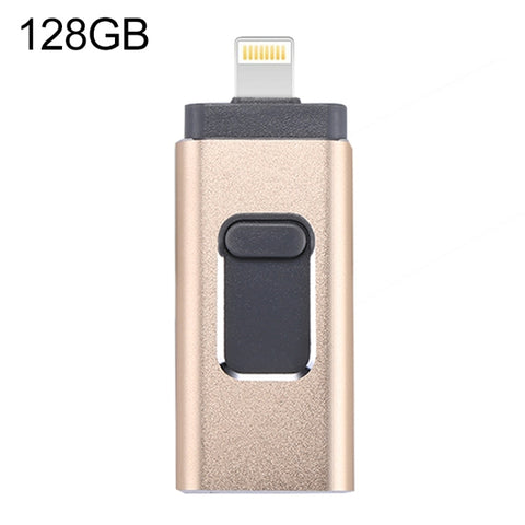 easyflash RQW-01B Chiavetta USB 3 in 1 USB 2.0 e 8 pin e Micro USB da 128 GB, RQW-01B Gold