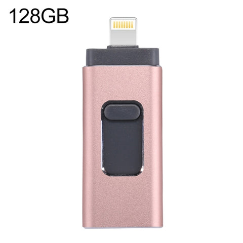 easyflash RQW-01B Chiavetta USB 3 in 1 USB 2.0 e 8 pin e Micro USB da 128 GB, RQW-01B Rose Gold