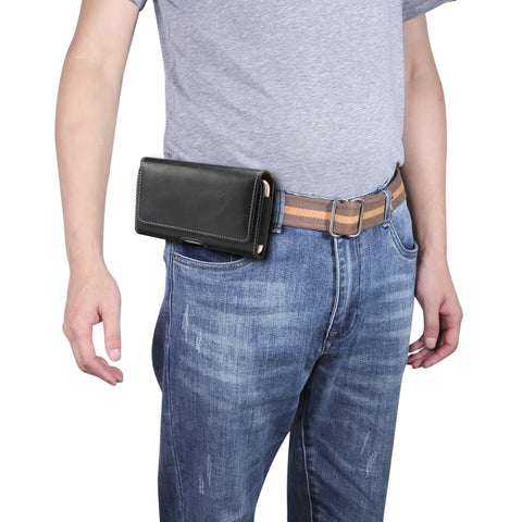 Custodia in pelle da uomo multifunzionale universale con marsupio per cellulare con texture in pelle di agnello per smartphone da 5,5 pollici o inferiori, For 5.5 Inch