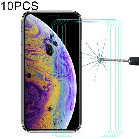Per iPhone 11 Pro / XS / X 10 pezzi ENKAY Hat-Prince 0,26mm 9H 2.5D Pellicola in vetro temperato, For XS (10 PCS)