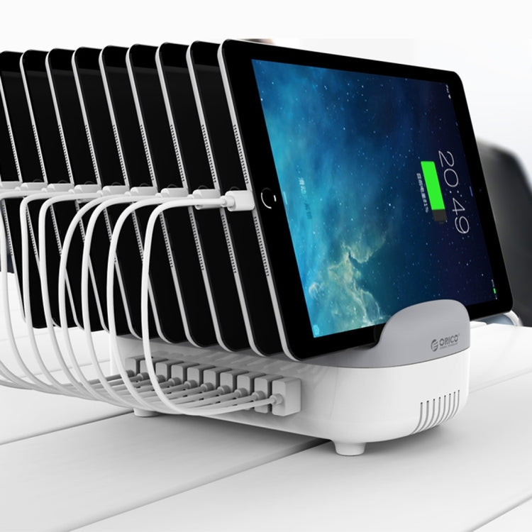 ORICO DUK-10P 120W 10 USB Ports Smart Charging Station with Phone & Tablet Stand, EU Plug, EU Plug(Black), EU Plug(White), US Plug(Black), US Plug(White...