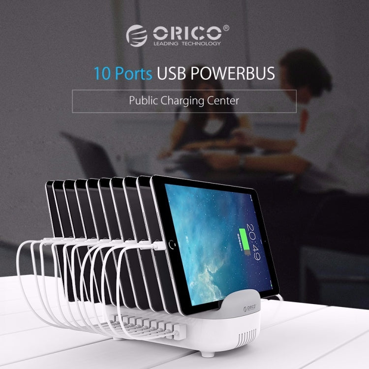 ORICO DUK-10P 120W 10 USB Ports Smart Charging Station with Phone & Tablet Stand, EU Plug, EU Plug(Black), EU Plug(White), US Plug(Black), US Plug(White...