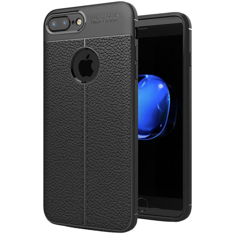 Pour iPhone 8 Plus et 7 Plus Housse de protection en TPU avec texture Litchi, pour 8P et 7P
